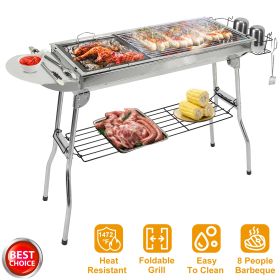 16.7x10x17.7 Inch Portable Charcoal Grill Foldable BBQ Suitcase Grill Rack For Outdoor Camping Picnic Garden BBQ