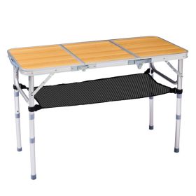 Outdoor Folding Camping Table, 3ft Portable Pinic Table with 3 Adjustable Height