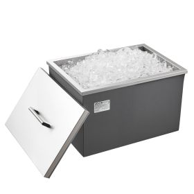 31.7 Qt Drop in Ice Chest Ice Cooler Ice Bin Stainless Steel 20"x14"x12"