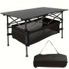 Lightweight Aluminum Folding Camping Table , Portable Roll-Up Design for Outdoor, Camping, Beach, BBQ, Patio, and Picnic