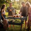 Lightweight Aluminum Folding CamLightweight Aluminum Folding Camping Table (37.2" x 21.7" x 19"), Portable Roll-Up Design ping Table