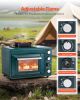 Outdoor Oven, 2-in-1 Portable Gas Camping Stove Oven Combo, Adjustable Fire, 60-Minute Timer, Windproof, with Grill Shelf and Roasting Tray