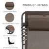Reclining Chaise Lounge Chair, Portable Sun Lounger, Folding Camping Cot with Adjustable Backrest and Removable Pillow, for Patio, Garden, Beach