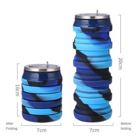 480ml Foldable Silicone Water Cup Creative Portable Travel Cycling Running Water Bottle Folding Outdoor Sports Kettle Drinkware (Capacity: 480ml, Color: 4)