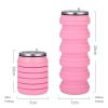 480ml Foldable Silicone Water Cup Creative Portable Travel Cycling Running Water Bottle Folding Outdoor Sports Kettle Drinkware