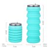 480ml Foldable Silicone Water Cup Creative Portable Travel Cycling Running Water Bottle Folding Outdoor Sports Kettle Drinkware