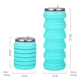 480ml Foldable Silicone Water Cup Creative Portable Travel Cycling Running Water Bottle Folding Outdoor Sports Kettle Drinkware (Capacity: 480ml, Color: 3)