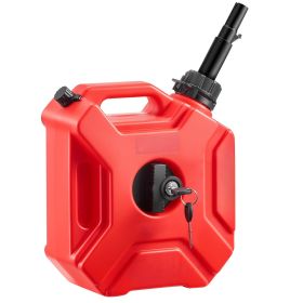 Fuel Container, 1.3 Gallon, Gas Can with Spout and Lockable Bracket, 15 L/min Max Flow Rate, Secure & Leak-proof (Capacity: 1.3 Gallons, Color: Red)