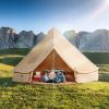 VEVOR Canvas Glamping Bell Tent, Breathable Waterproof Yurt Tent with Stove Jack and Detachable Side Wall for Family Camping