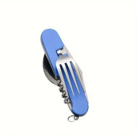 "Carabiner-Ready Multi-Tool – Clip to Backpacks for On-the-Go Meals" (Color: Blue)