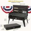 Barbecue Charcoal Grill Folding Portable, Windproof and thickened tool box design, durable, foldable structure lightweight and compact