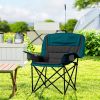 Outsunny Padded Camping Chair for Adults, Portable Folding Camping Chair with Side Pockets, Cup Holders, Carry Bag
